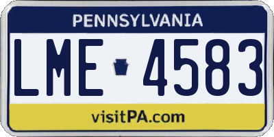 PA license plate LME4583