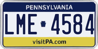 PA license plate LME4584