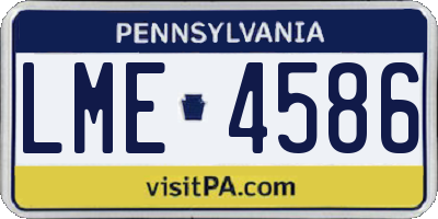 PA license plate LME4586