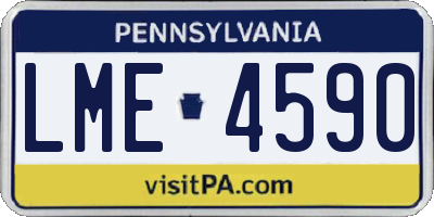 PA license plate LME4590