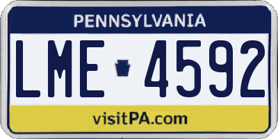 PA license plate LME4592