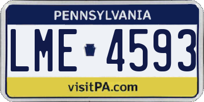 PA license plate LME4593