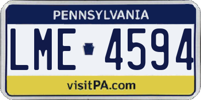 PA license plate LME4594
