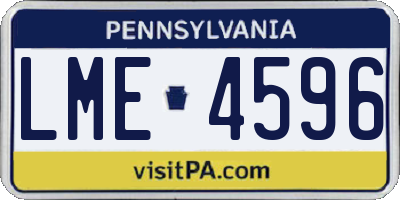 PA license plate LME4596