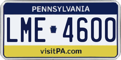 PA license plate LME4600