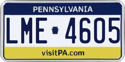 PA license plate LME4605