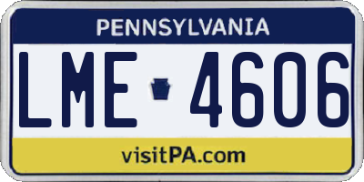 PA license plate LME4606