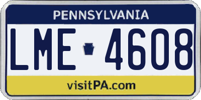 PA license plate LME4608