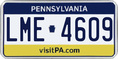 PA license plate LME4609