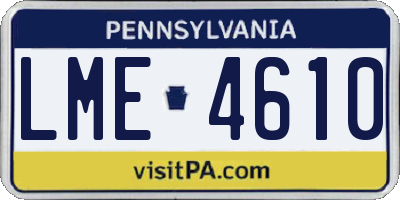 PA license plate LME4610
