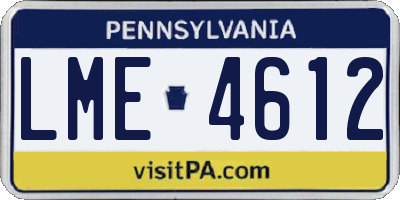 PA license plate LME4612