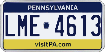 PA license plate LME4613