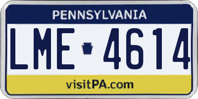 PA license plate LME4614
