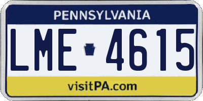 PA license plate LME4615