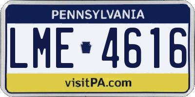 PA license plate LME4616