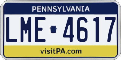 PA license plate LME4617