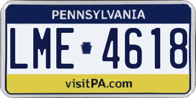 PA license plate LME4618