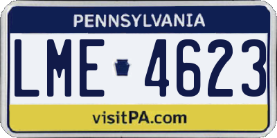 PA license plate LME4623