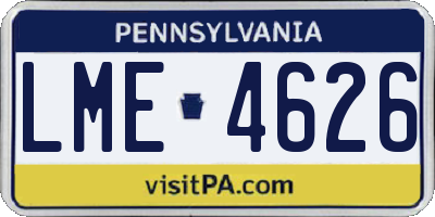 PA license plate LME4626
