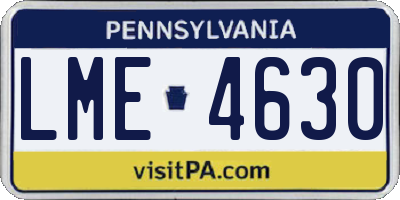PA license plate LME4630