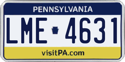 PA license plate LME4631