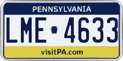 PA license plate LME4633