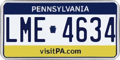 PA license plate LME4634
