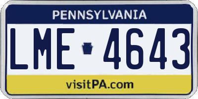 PA license plate LME4643