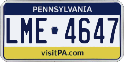 PA license plate LME4647