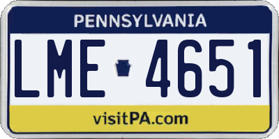 PA license plate LME4651