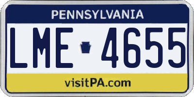 PA license plate LME4655