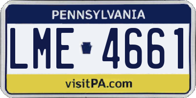 PA license plate LME4661
