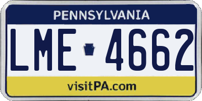 PA license plate LME4662