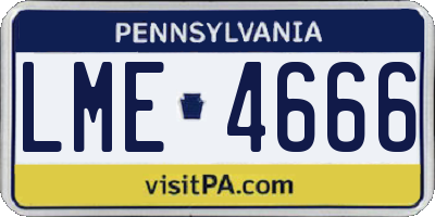 PA license plate LME4666