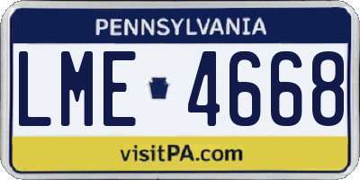 PA license plate LME4668