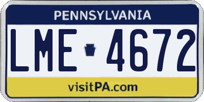 PA license plate LME4672