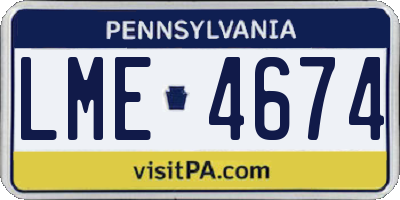 PA license plate LME4674