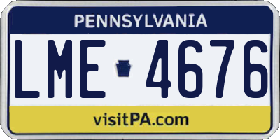 PA license plate LME4676