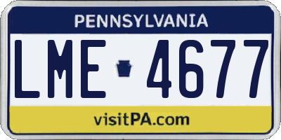 PA license plate LME4677