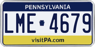 PA license plate LME4679