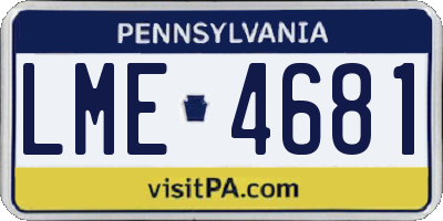 PA license plate LME4681