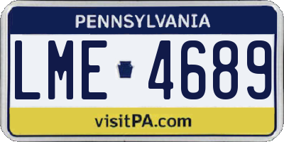 PA license plate LME4689
