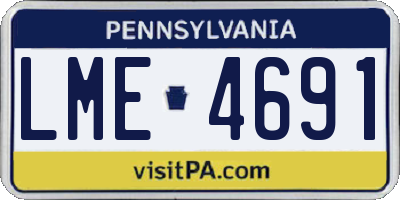 PA license plate LME4691