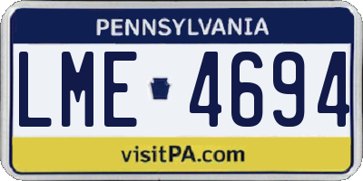 PA license plate LME4694