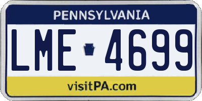 PA license plate LME4699