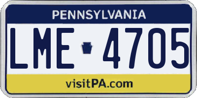 PA license plate LME4705