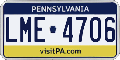 PA license plate LME4706