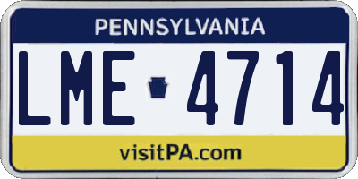 PA license plate LME4714