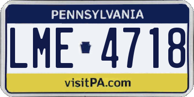 PA license plate LME4718