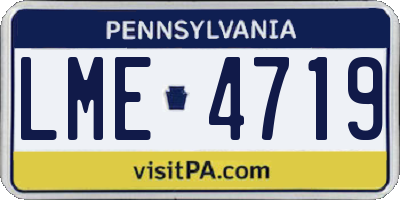 PA license plate LME4719